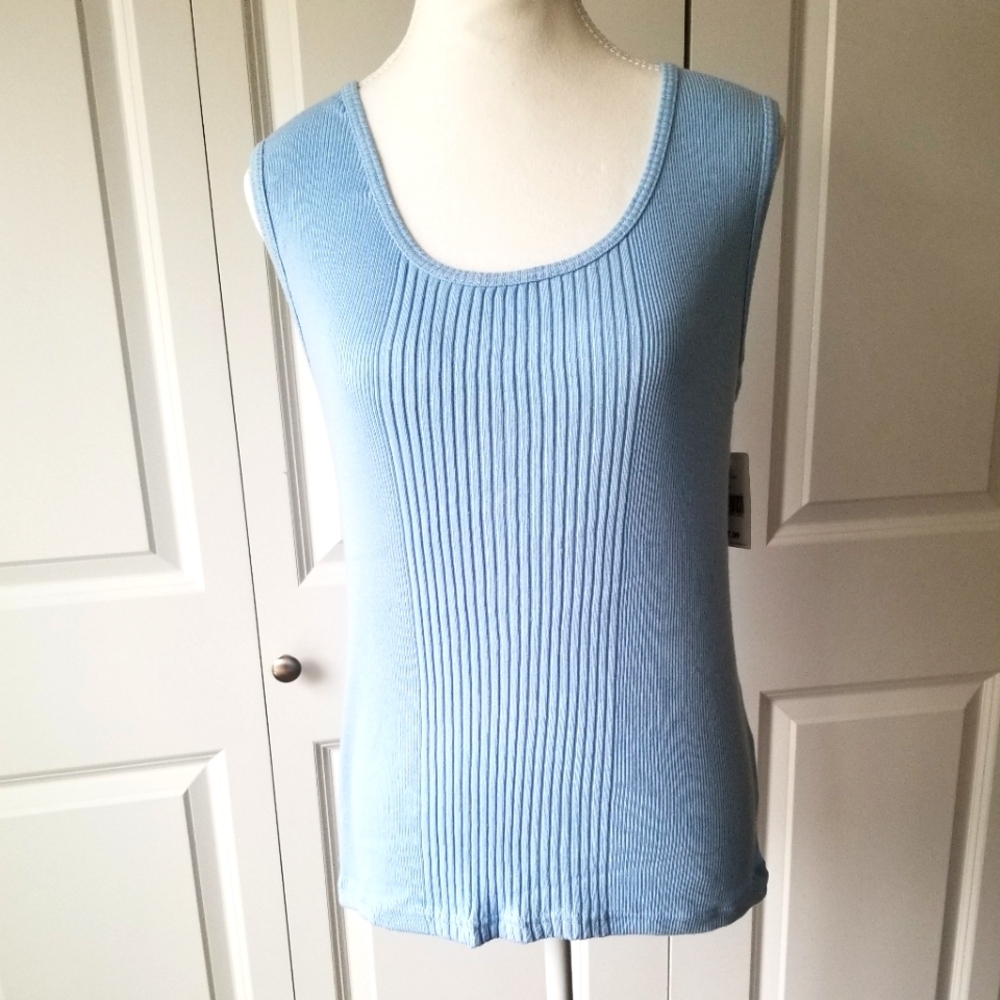 NWT Women's Ribbed Sleeveless Cotton Shirt XL